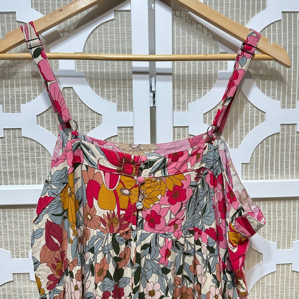 Natural Life Patti Side Slit Maxi Dress Womens XL Floral Sleeveless Boho Summer - Picture 10 of 11